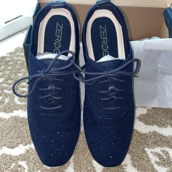 Cole Haan- Marine Blue Knit Zero Grand Sneakers - Picture 8 of 13